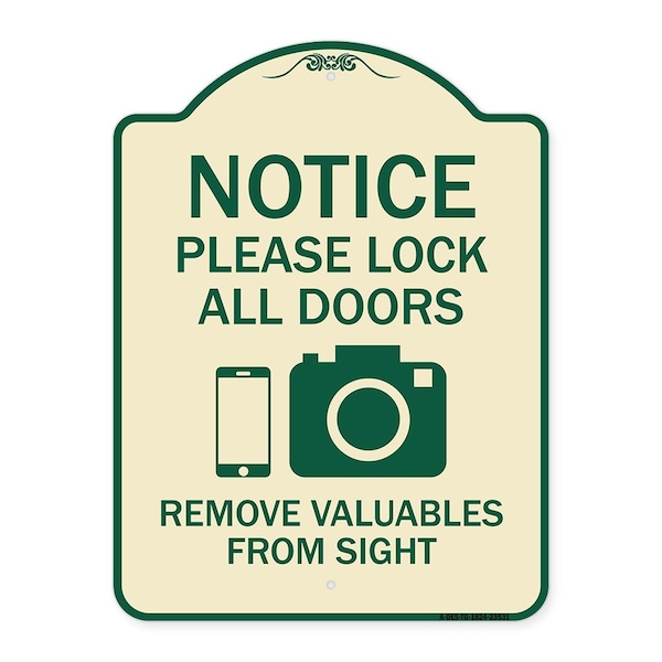 Signmission Lock All Doors Remove Valuable from Sight With Cell Phone and Camera G, A-DES-TG-1824-23531 A-DES-TG-1824-23531 - main